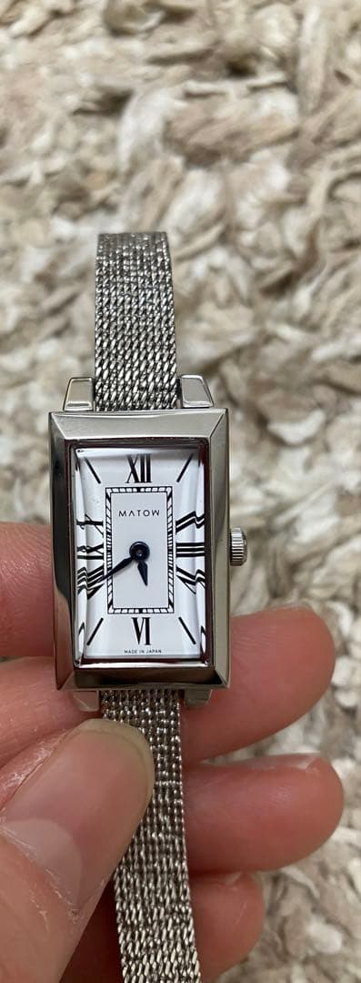 MATOW / マトウ　　スクエア シルバー銀 花/クォーツとエリンジューム