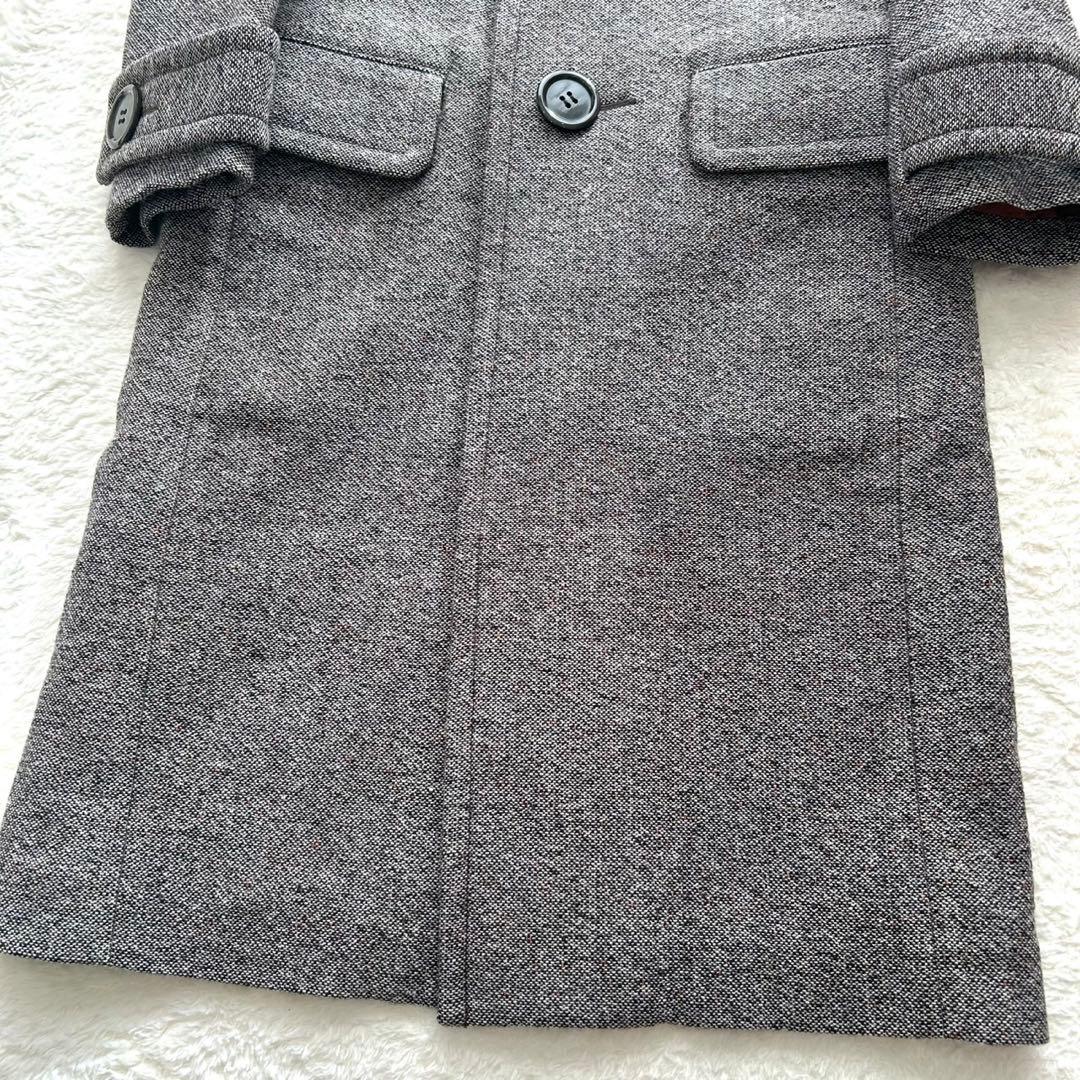 【美品】トリココムデギャルソン ファーロングコート ツイード 希少 S