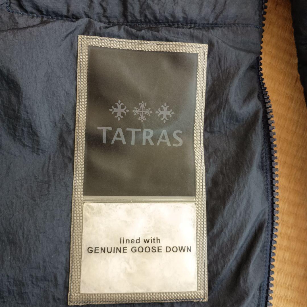 TATRAS ダウンジャケット フード付 ネイビー　レディースＭ