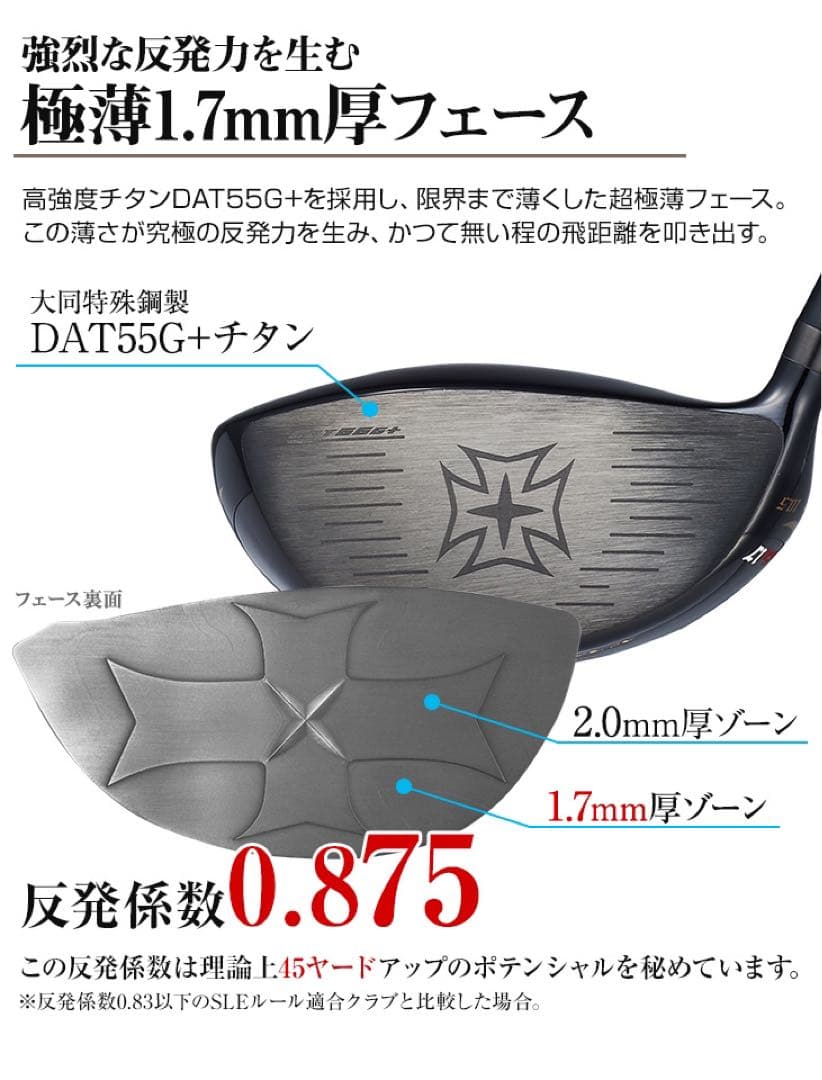 新品★ワークスゴルフワイルドマキシマックス世界最薄超高反発激飛びUSTマミヤ仕様