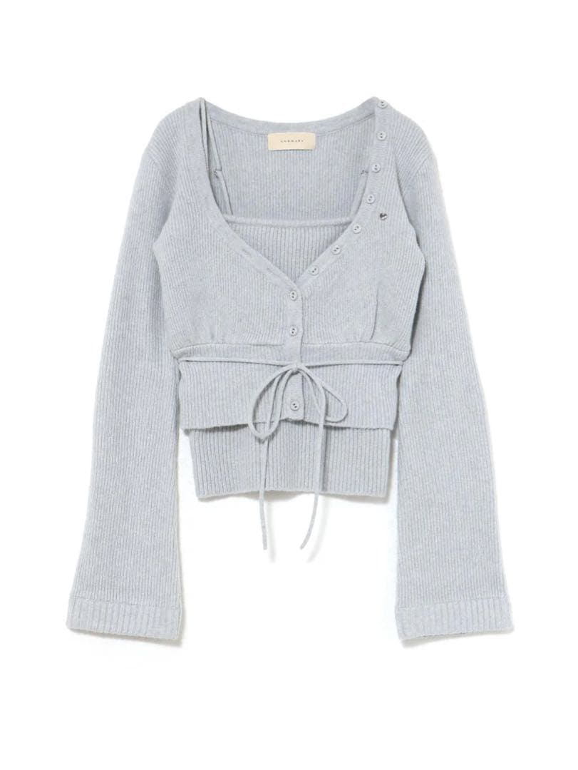トップス ANDMARY Delta button tops gray