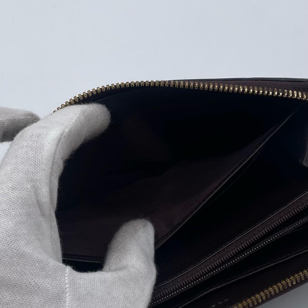 【極美品】LOEWE 長財布 レザー アナグラム 型押し ロゴ金具 ブラック