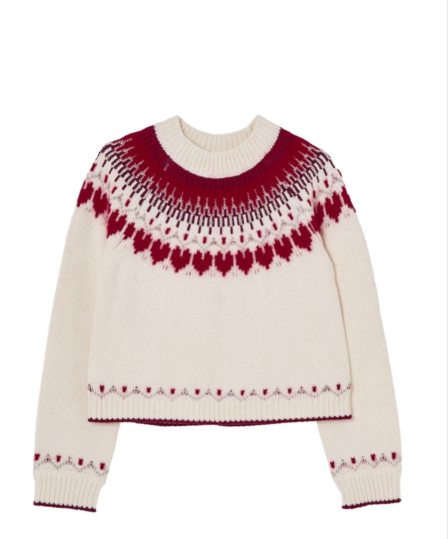 Her lip toHeart Fair Isle Knit Pullover赤