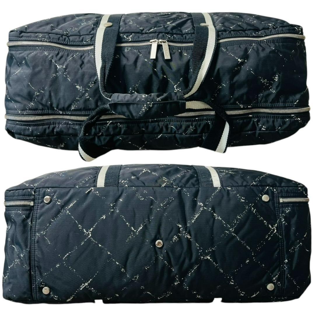 【美品】CHANEL 旧トラベルライン ボストンバッグ 大容量 旅行 黒 出張