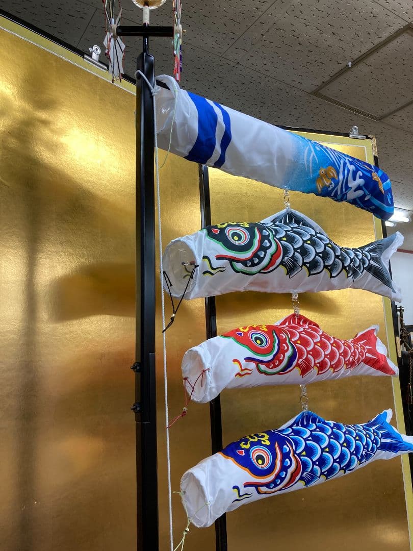 【展示品限り】鯉のぼり（室内用)　プチ座敷鯉物語　羽衣セット　80cm