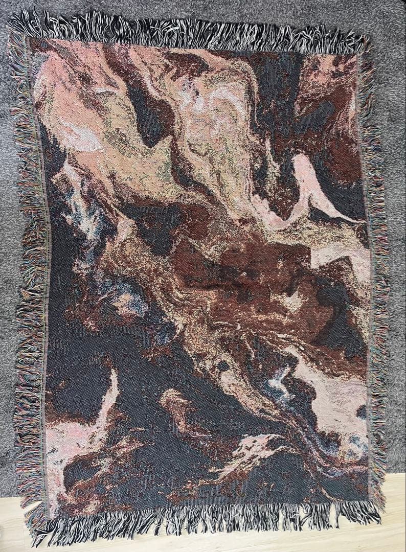 imperf ブランケットMarble Woven Throw Blanket