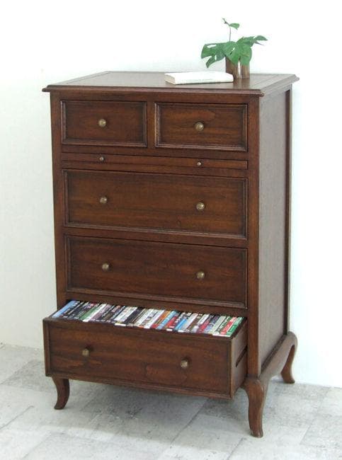 完成品 英国風アンティーク調４段チェスト幅61cm タンス（216）