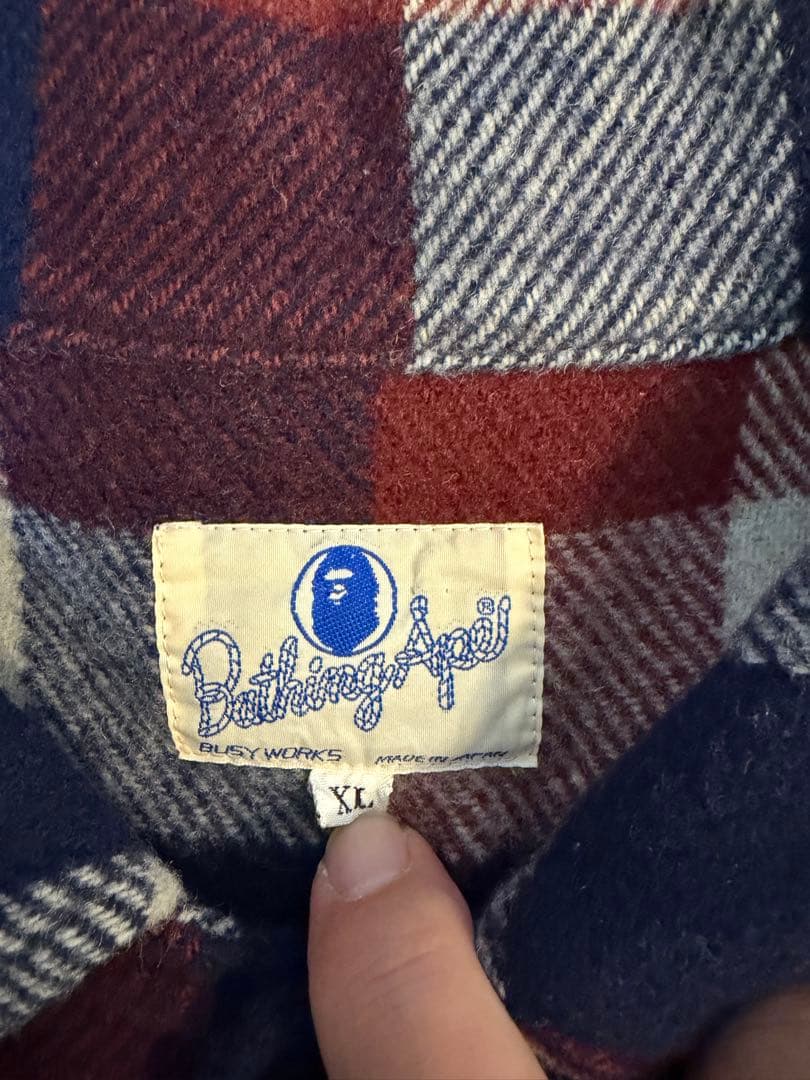アベイシングエイプ 90年代 ブロックチェックネルシャツ XL