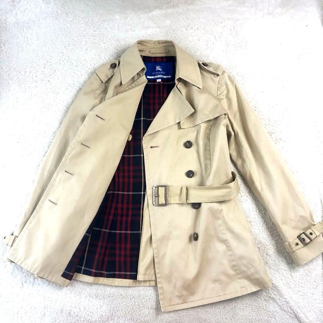 バーバリーブルーレーベル ベージュ ダブルブレスト トレンチコート