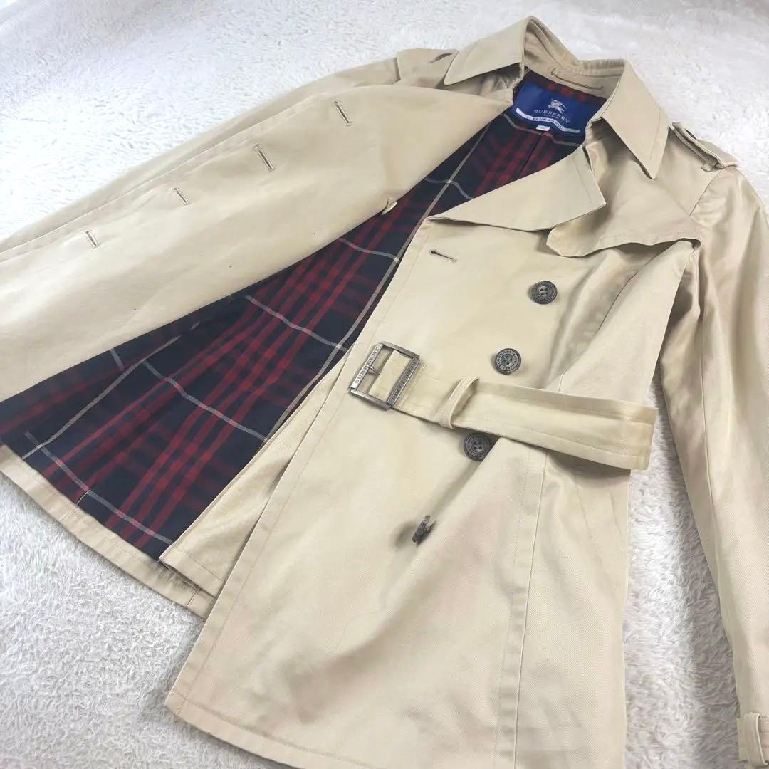 バーバリーブルーレーベル ベージュ ダブルブレスト トレンチコート