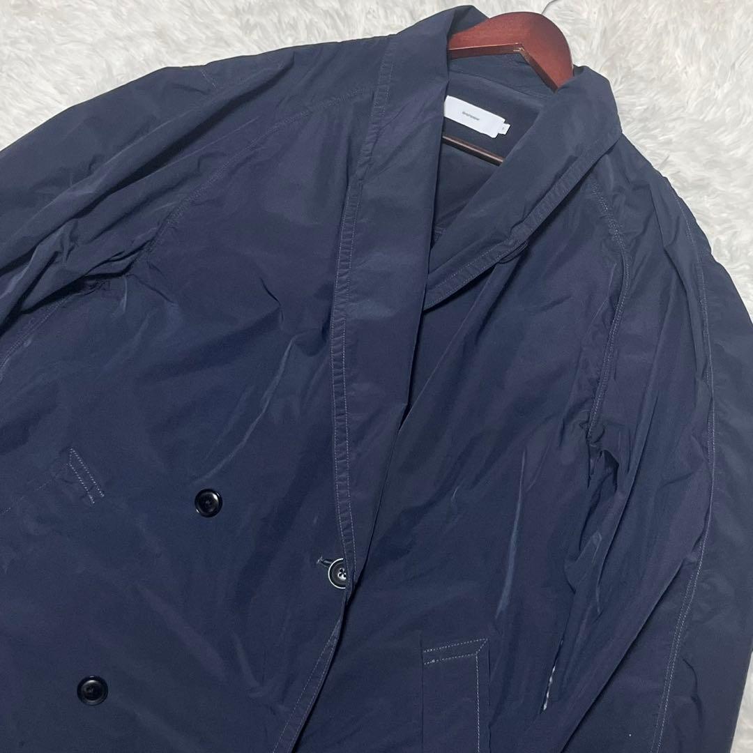 美品 グラフペーパー ショップコート ショールカラー パッカリング ブラック