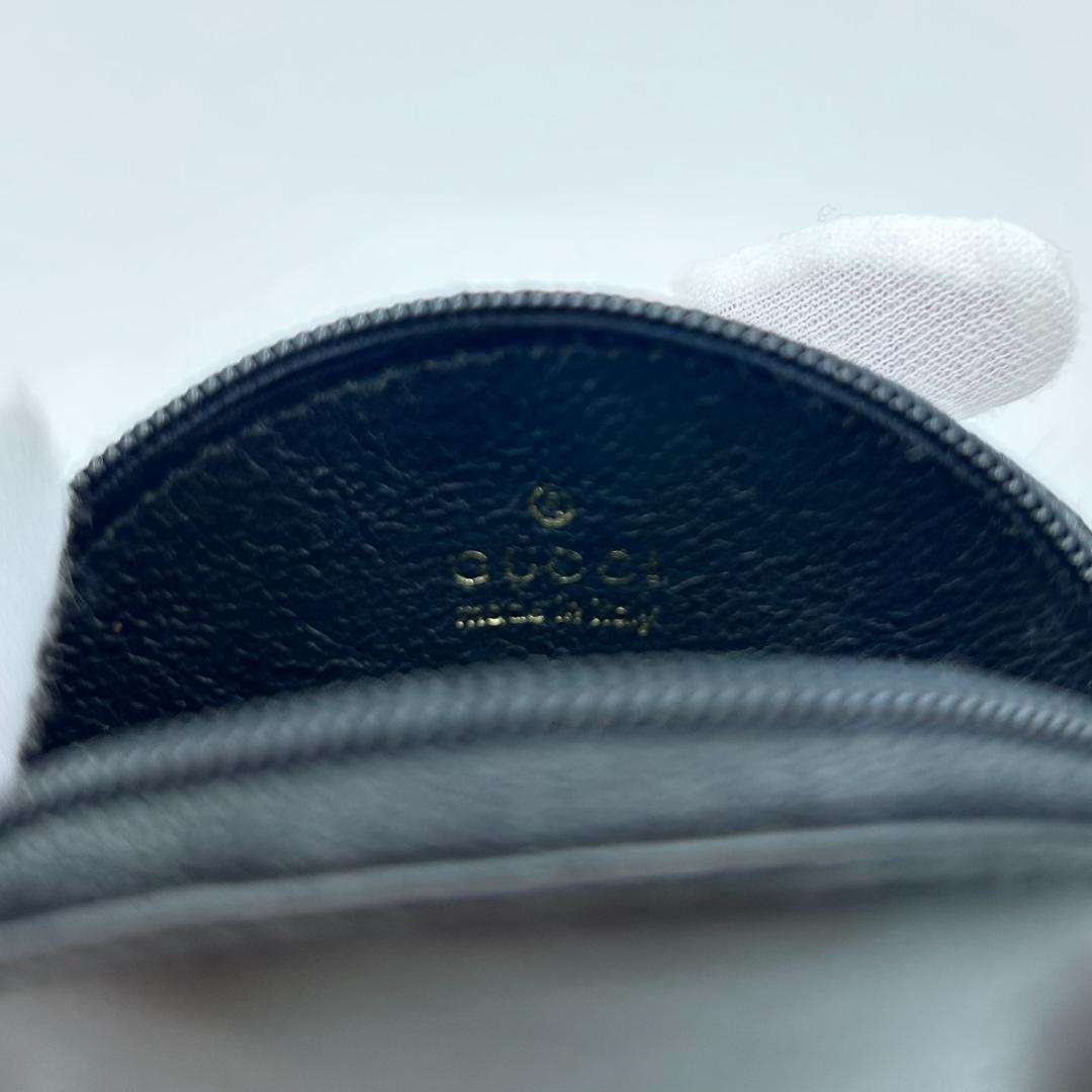 GUCCI グッチ ブラック レザー ケース 丸型