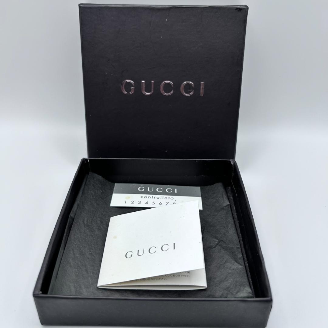GUCCI グッチ ブラック レザー ケース 丸型