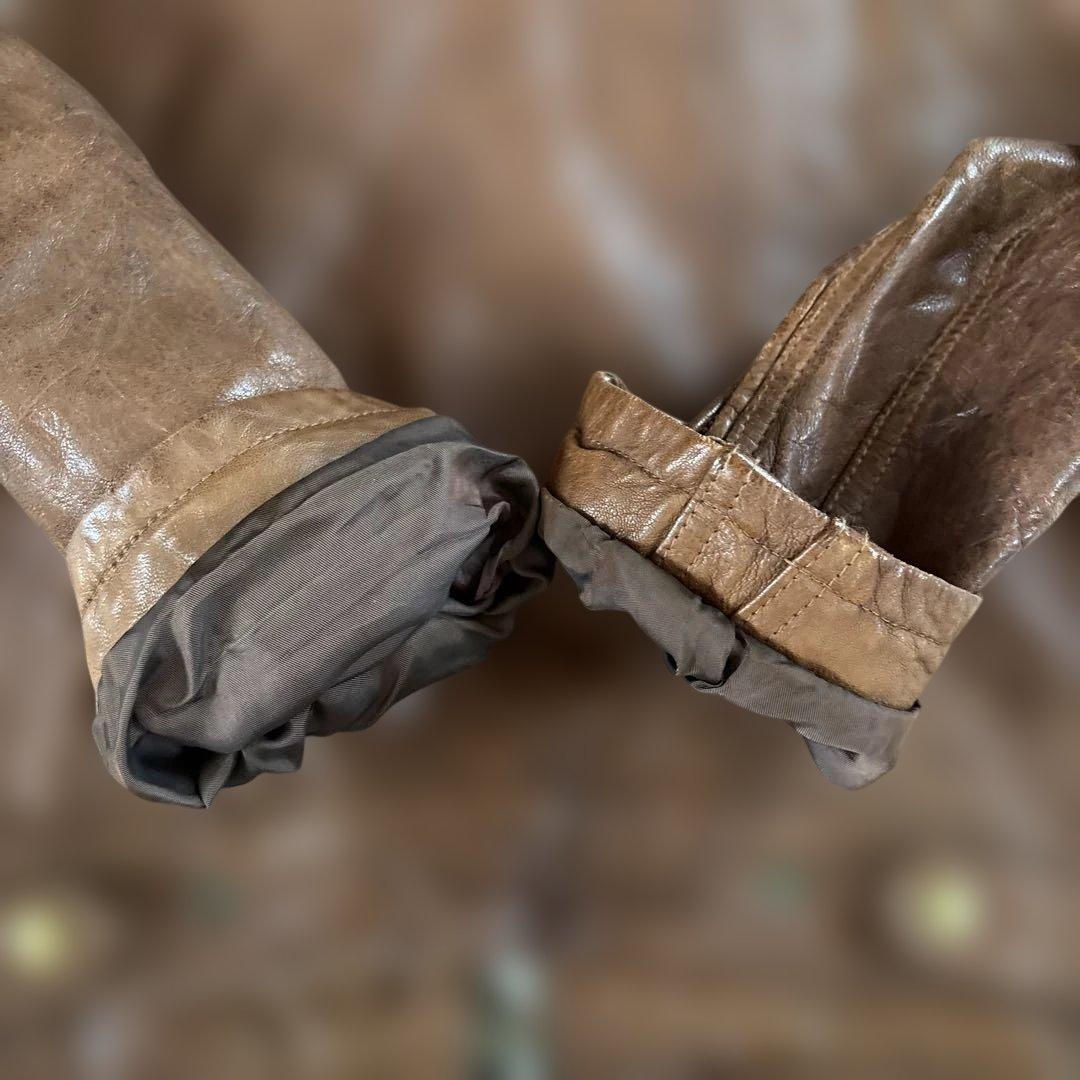 ライダースジャケット　レザージャケット　革ジャン　leather ブラウン