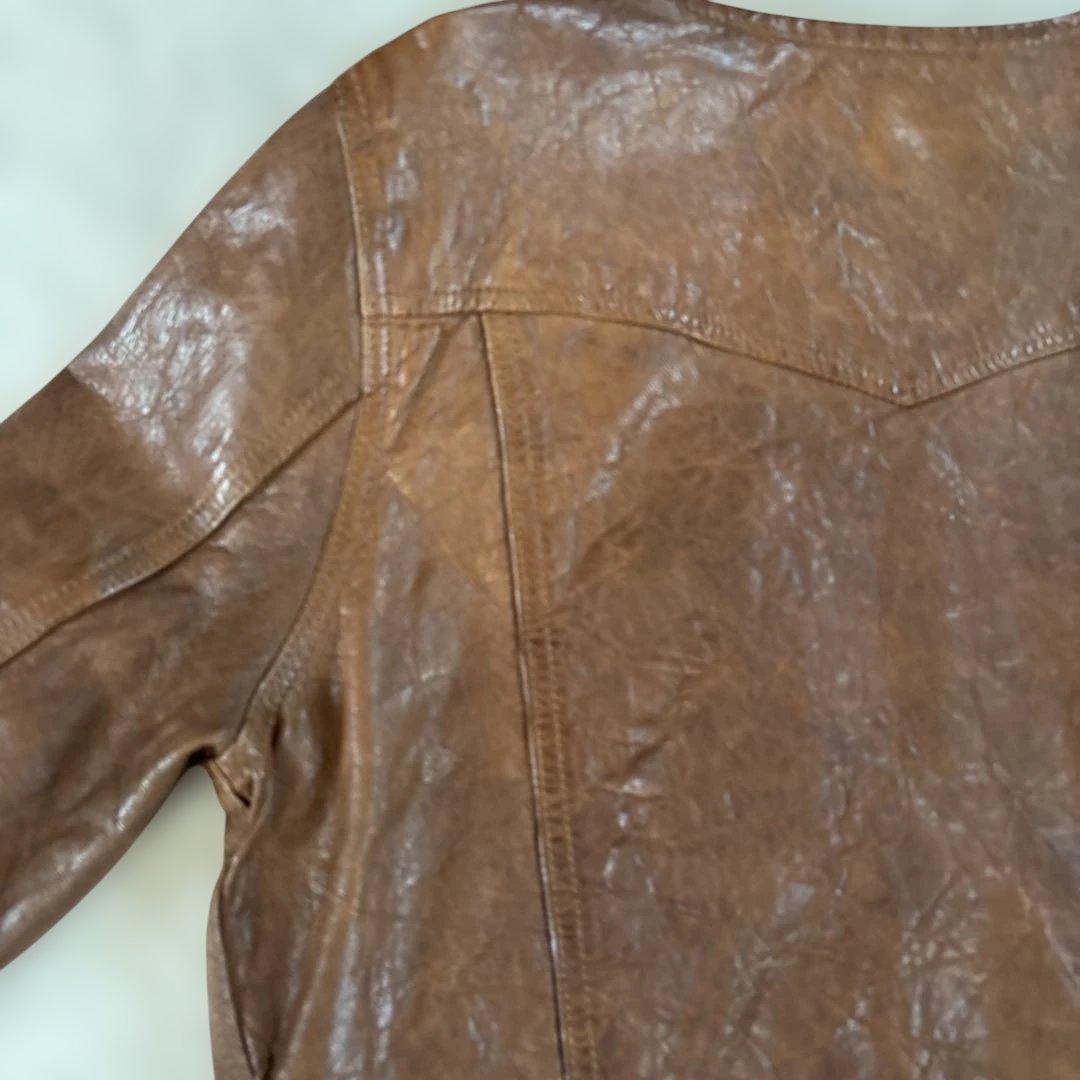 ライダースジャケット　レザージャケット　革ジャン　leather ブラウン