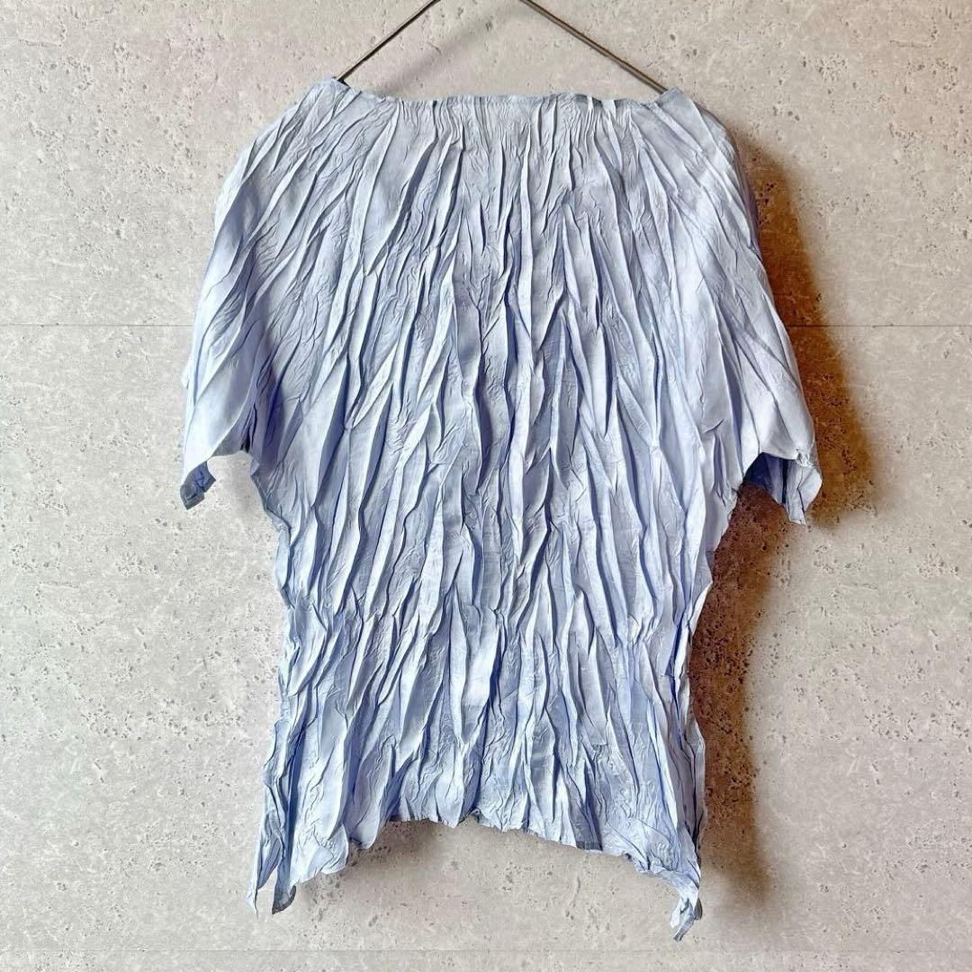 R942-1 　ISSEY MIYAKE 変形プリーツ シワ加工ブラウス
