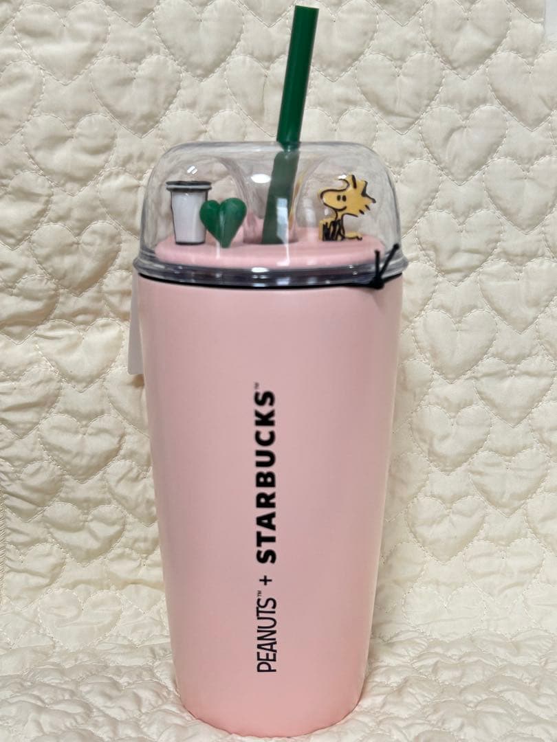スタバ PEANUTS ステンレスコールドカップタンブラー ピンク　473ml