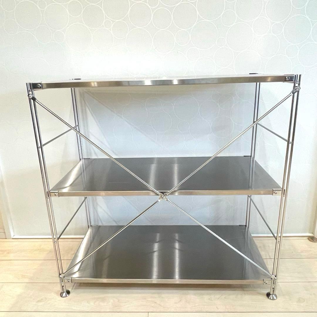 【美品】無印良品 ステンレスユニットシェルフ ワイド 小 ステンレス棚