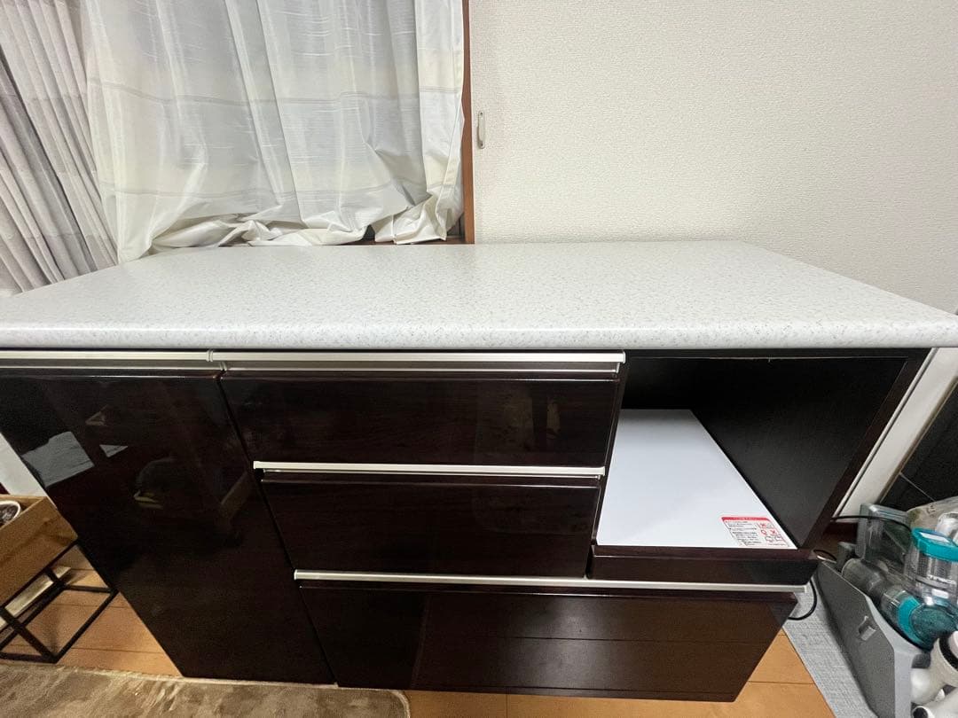 ニトリ　キッチンカウンター　アルミナ2 120CT DBR