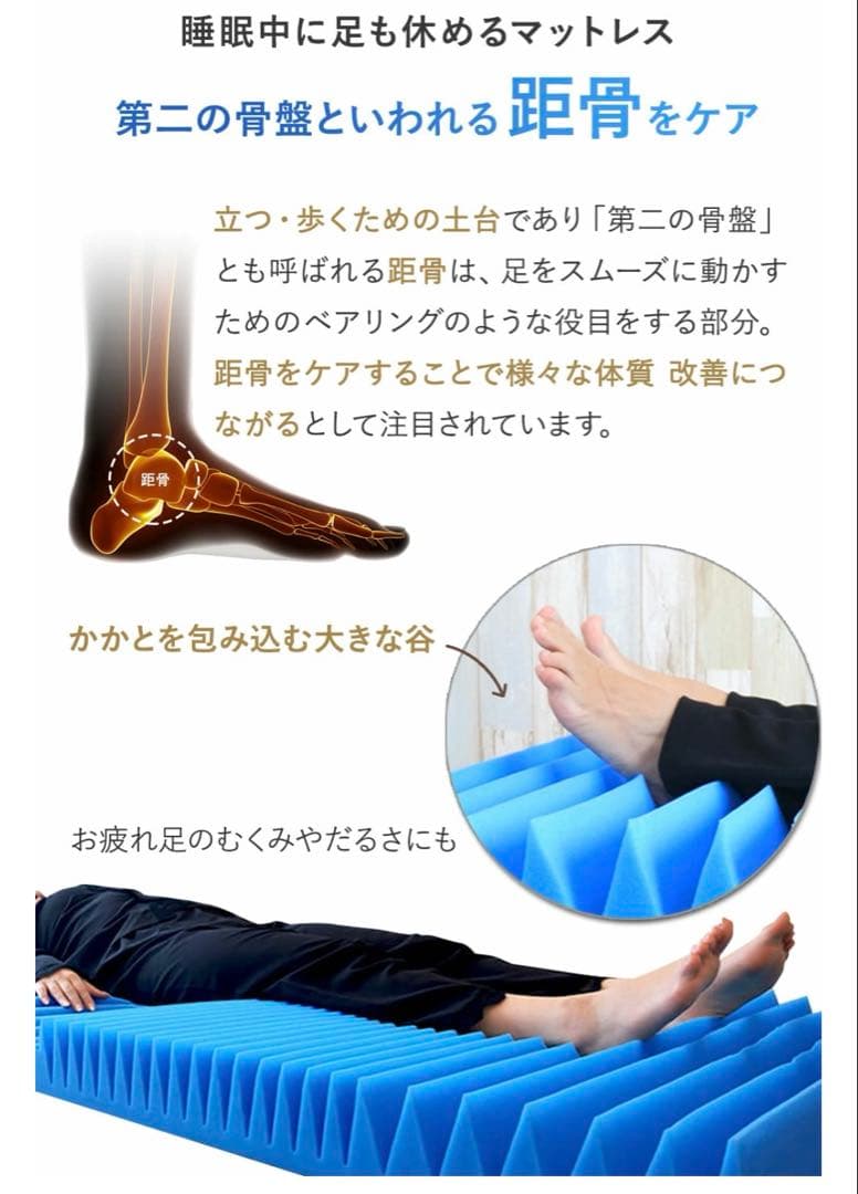 シングル　3Dマットレス　敷き布団　アテラ　100㎝x 200㎝　腰痛　S字支え