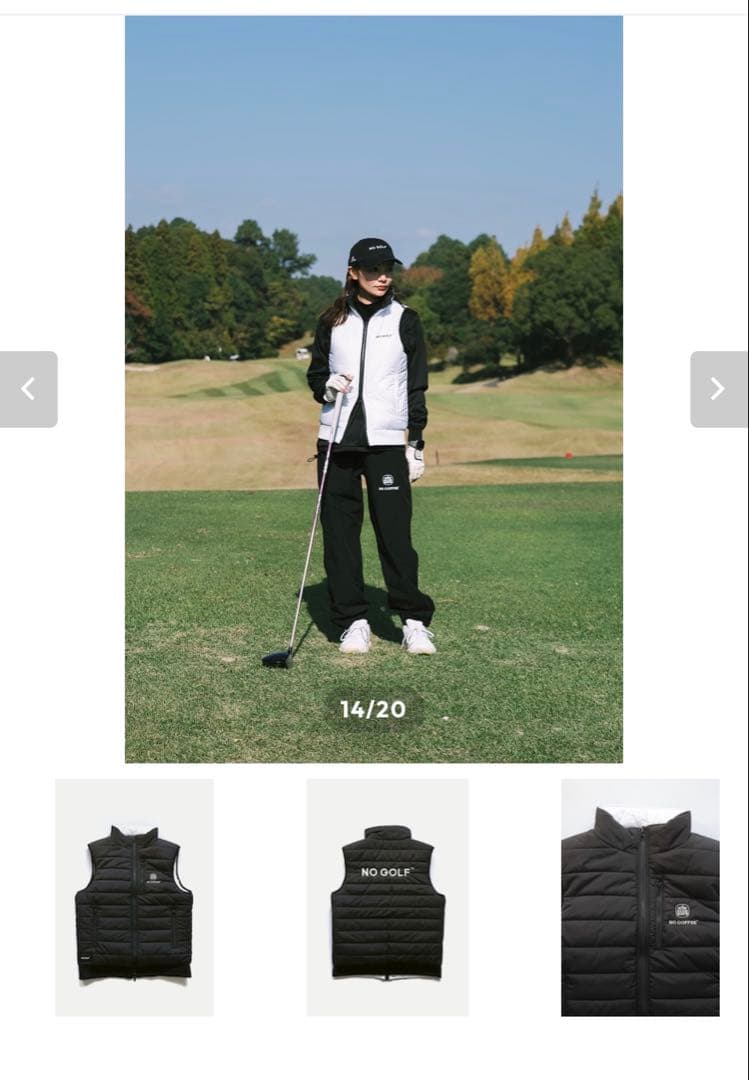 NO COFFEE *CLUBHAUS \"NO GOLF\"リバーシブルベストXL