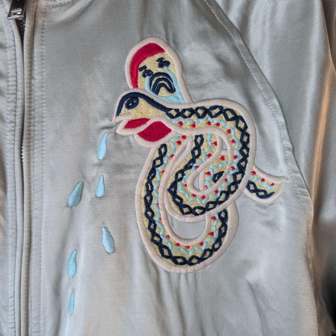 未使用 DIESEL スカジャン 蛇刺繍 シルバー