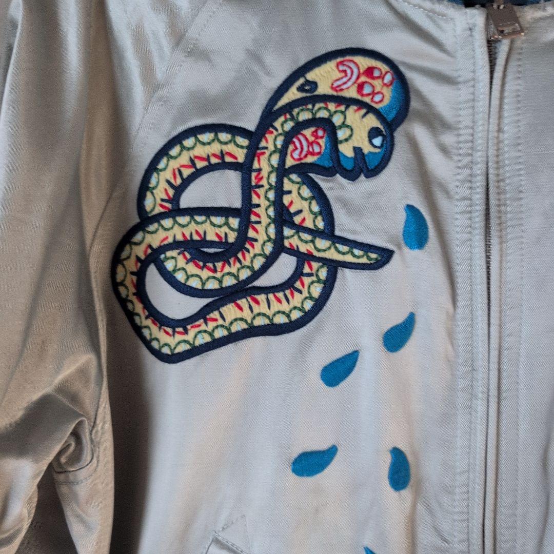 未使用 DIESEL スカジャン 蛇刺繍 シルバー
