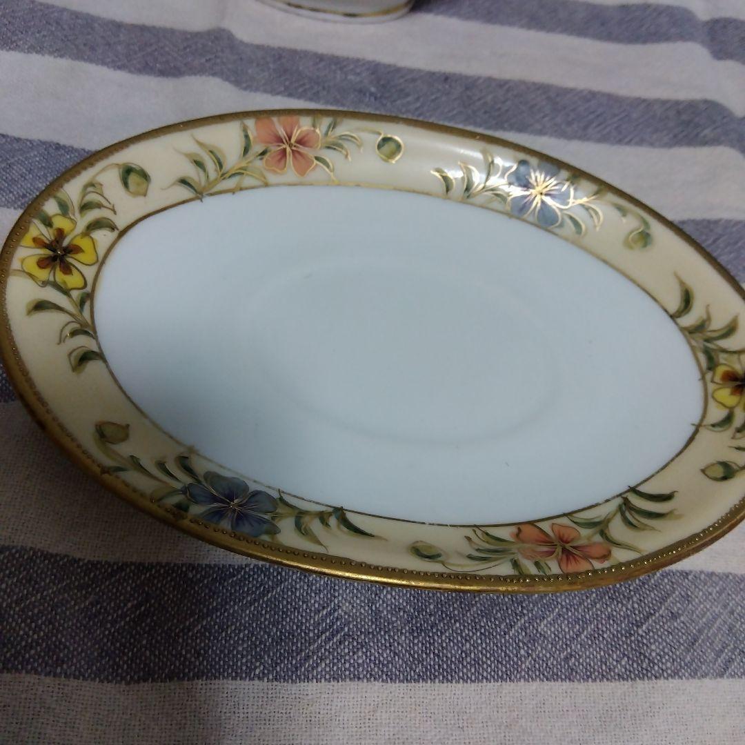 オールドノリタケ　アールデコ　フィギュリン　ローズ　ラスター　ポット　金彩　RC