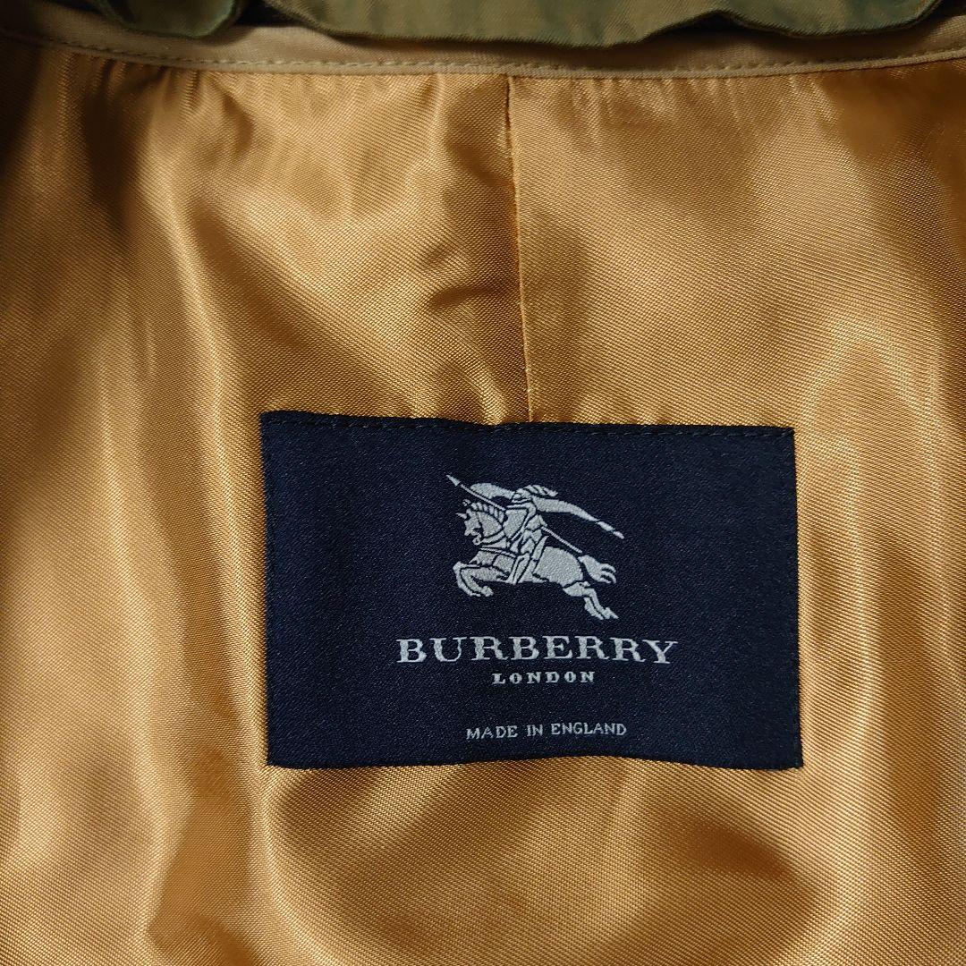 美品◆英国製 BURBERRY ステンカラーコート 玉虫色 48 ライナー付き