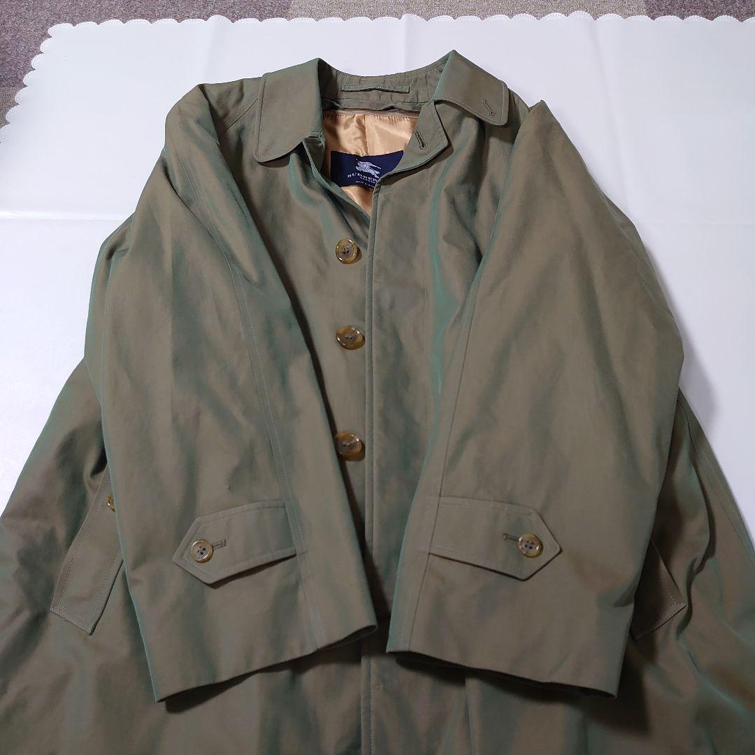 美品◆英国製 BURBERRY ステンカラーコート 玉虫色 48 ライナー付き