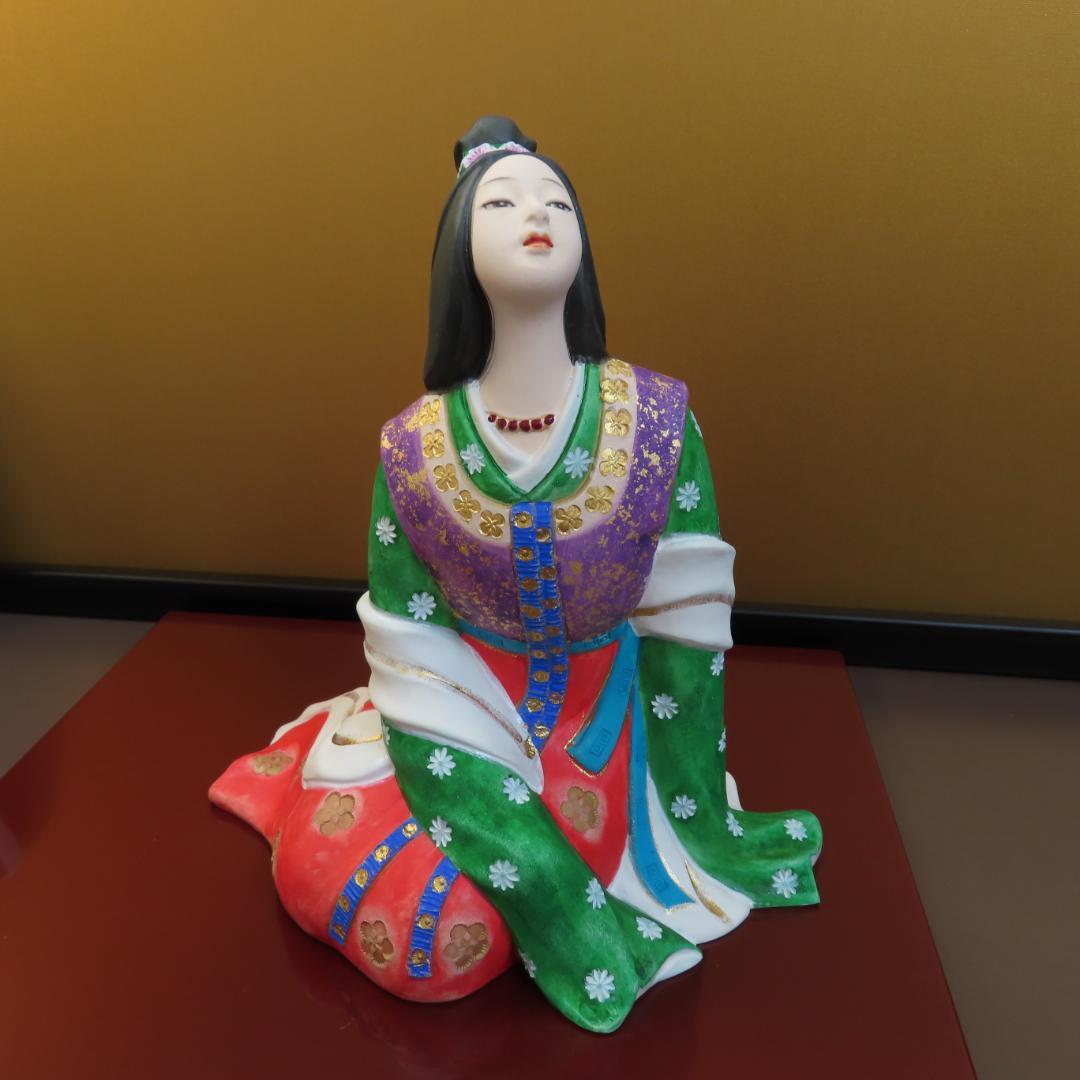 博多人形『恋ひ恋ひて』無形文化財保持者 川崎幸子作 Hakata Doll飾台付