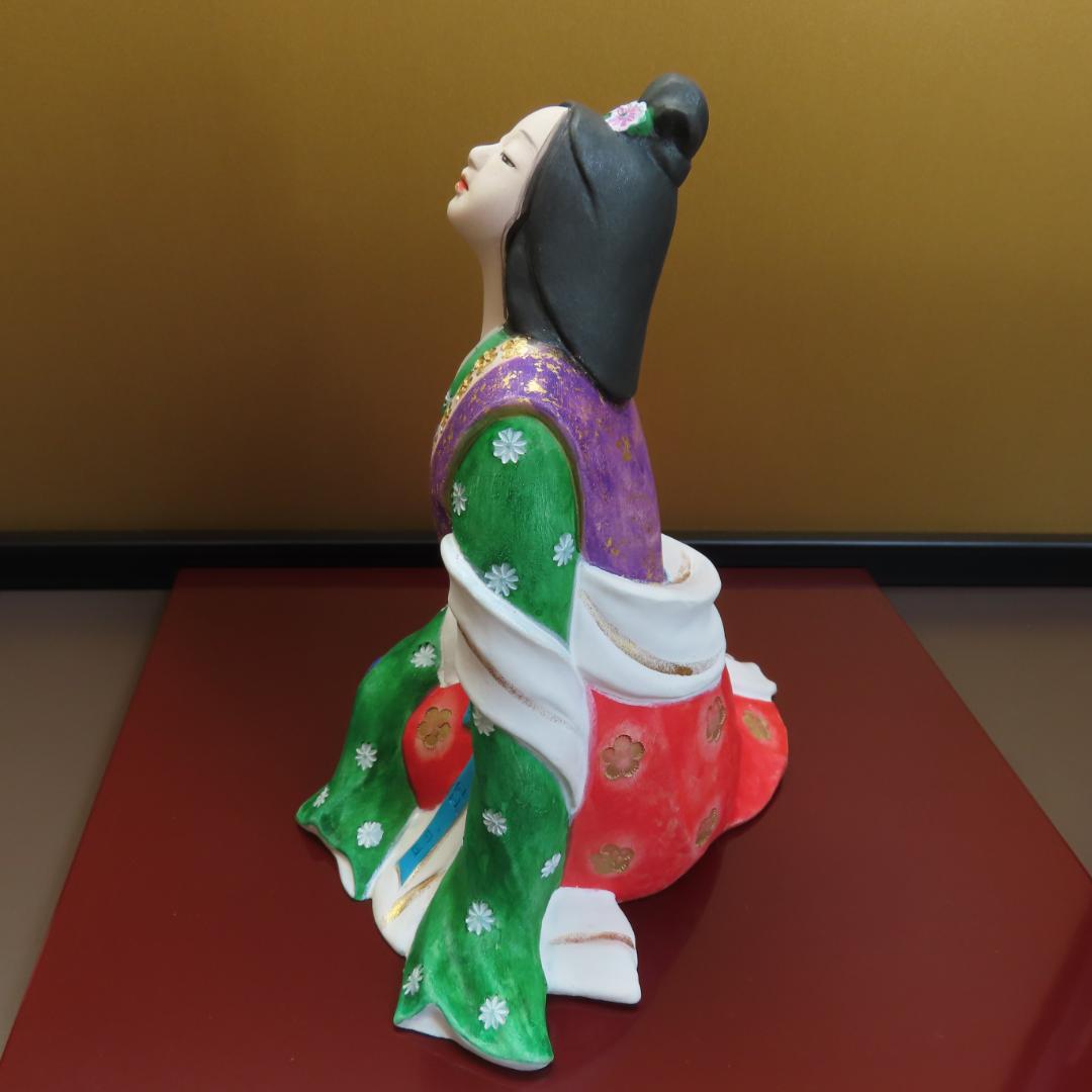 博多人形『恋ひ恋ひて』無形文化財保持者 川崎幸子作 Hakata Doll飾台付