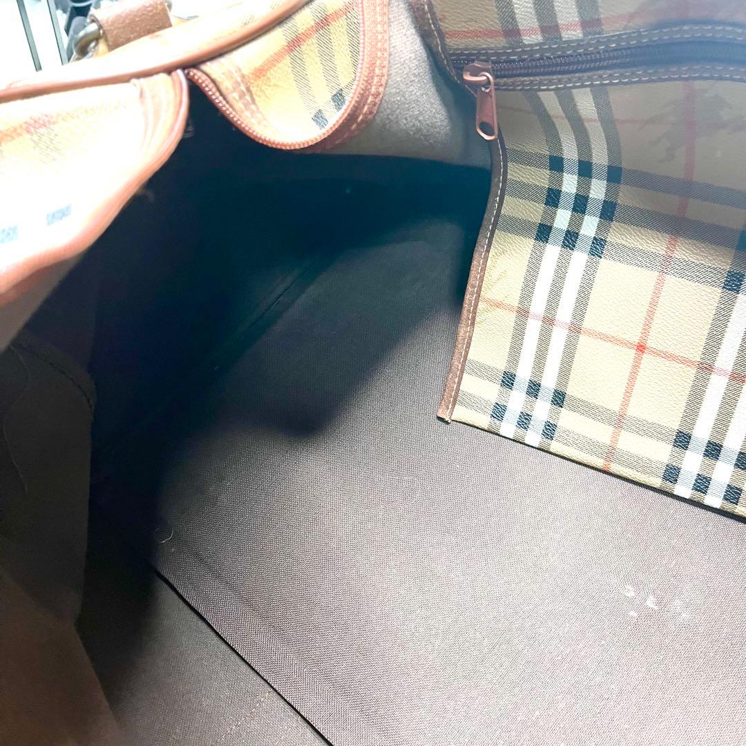 【良品】 バーバリーズ ボストンバッグ ノバチェック 大容量 トラベル