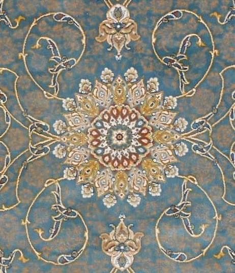 立体柄、144万ノット！高密度、本場イラン産 絨毯！円形200cm-200621