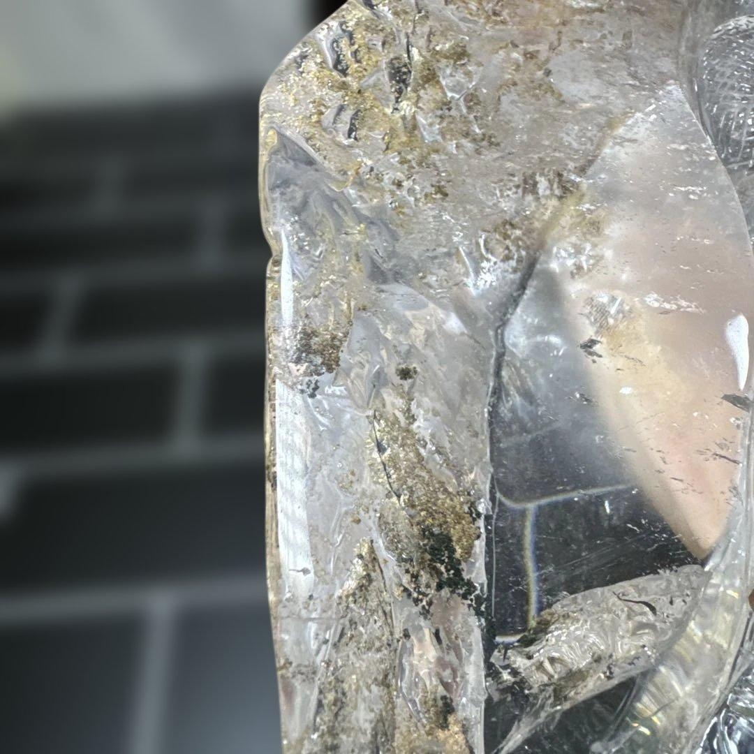 天然水晶 白蛇彫刻 霊獣 宝珠 古銭 元宝 2kg級 置物