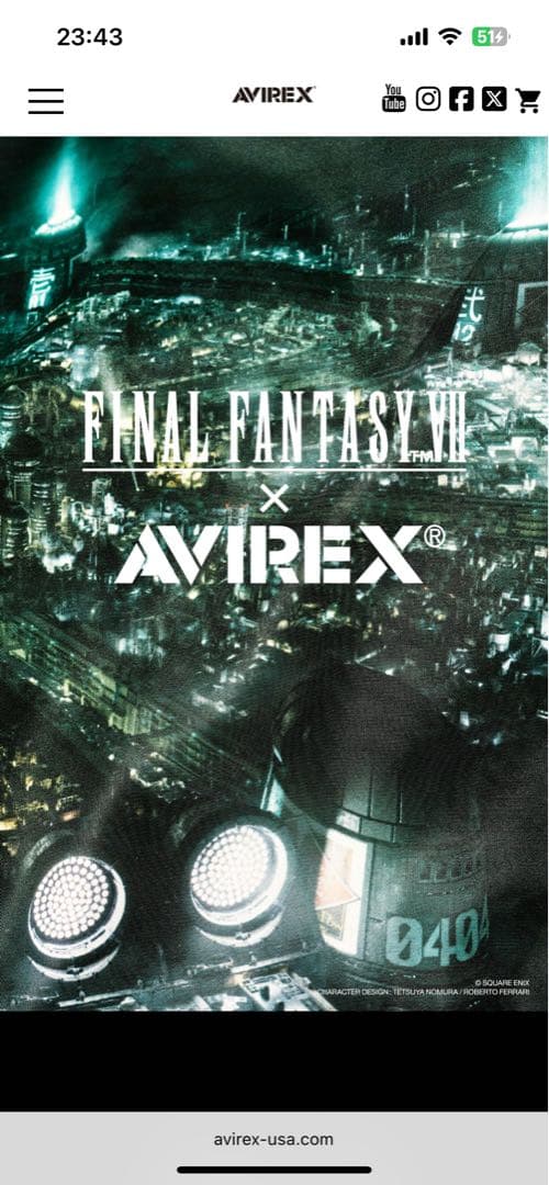 AVIREX × FINAL FANTASY VII チョコボパーカーＬサイズ