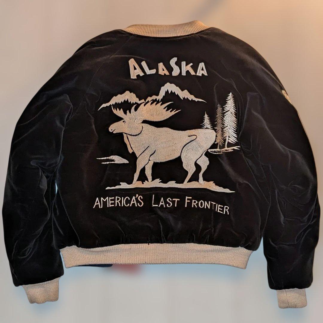 ぽ*が様 希少 テーラー 東洋 ALASKA M18427 スカジャン M ブラ