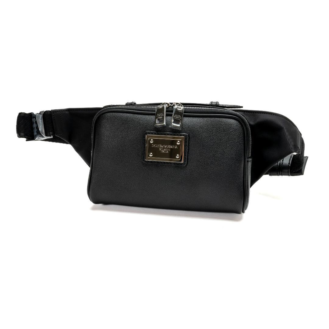 新品 DOLCE&GABBANA ウエストポーチ グレインドカーフスキンナイロン