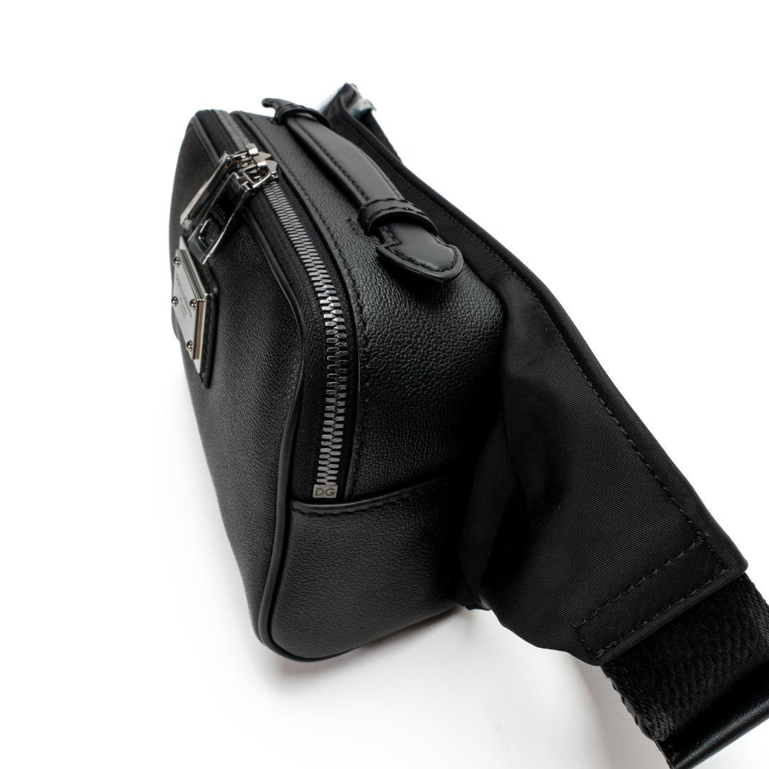 新品 DOLCE&GABBANA ウエストポーチ グレインドカーフスキンナイロン