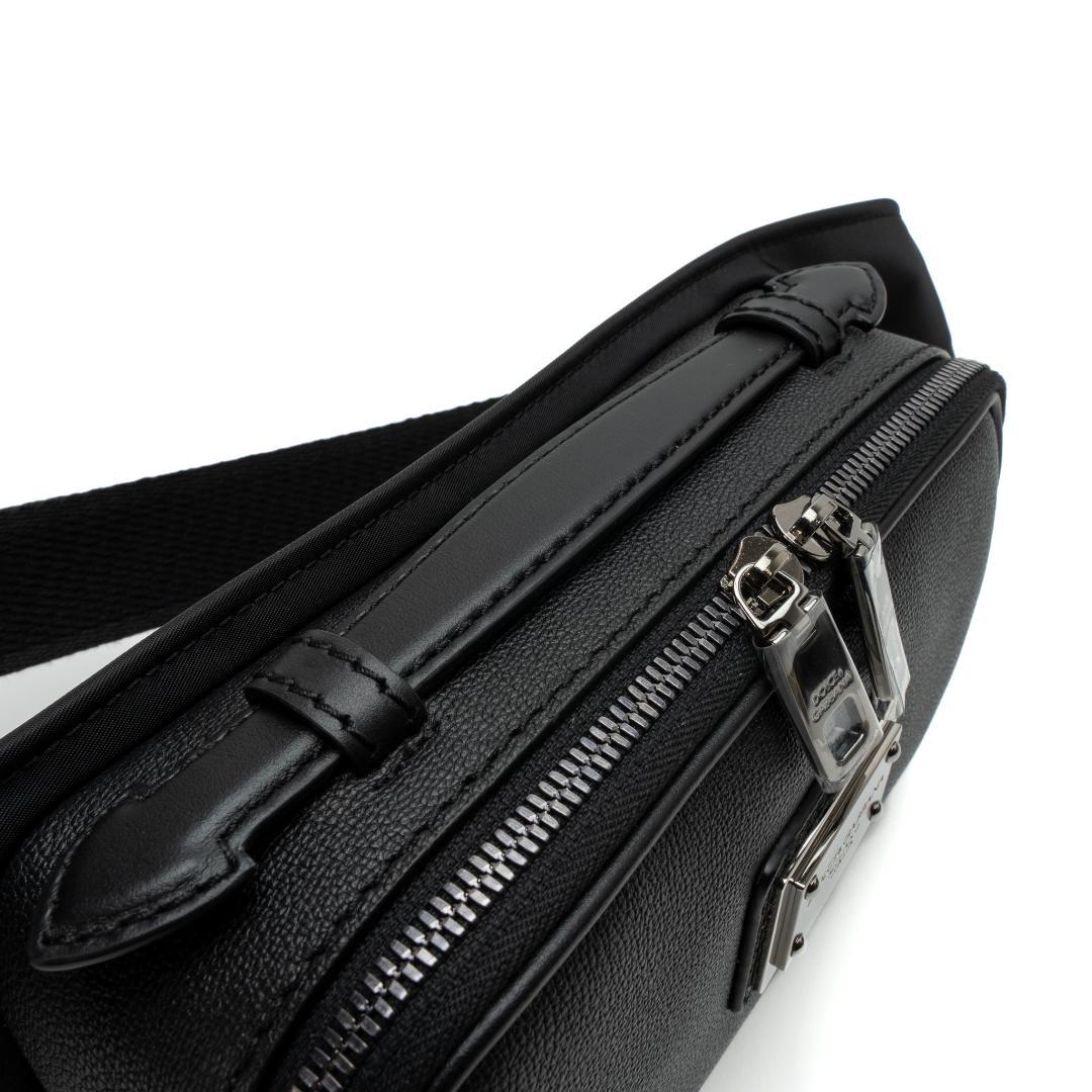 新品 DOLCE&GABBANA ウエストポーチ グレインドカーフスキンナイロン