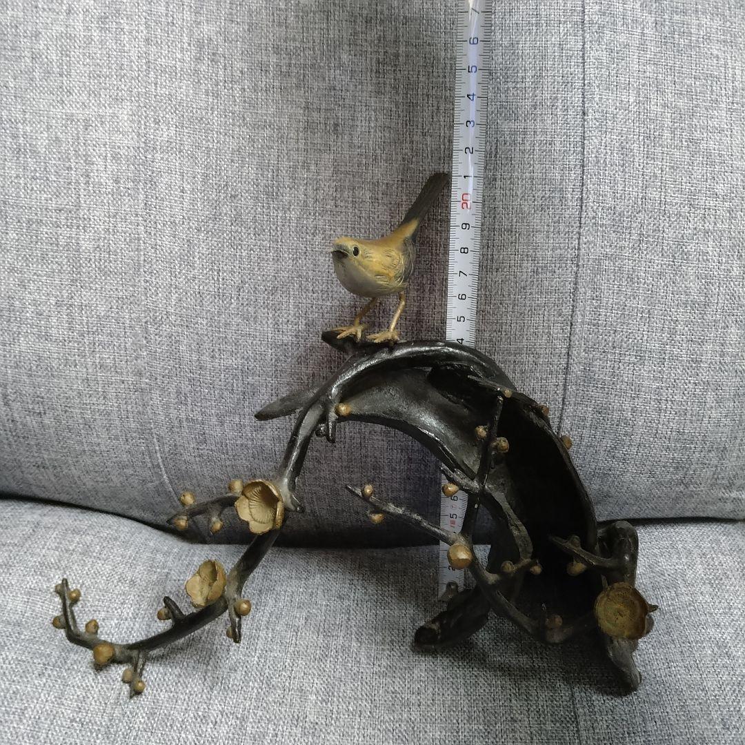 超激レア！！銅？真鍮製 鳥と枝の彫刻！春・夏・秋・冬セットです(⌒▽⌒)