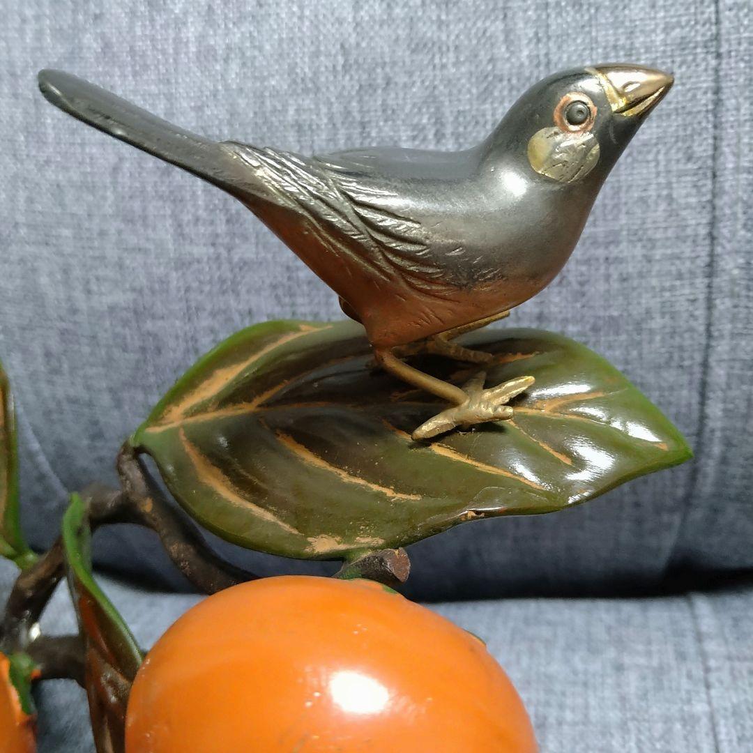 超激レア！！銅？真鍮製 鳥と枝の彫刻！春・夏・秋・冬セットです(⌒▽⌒)