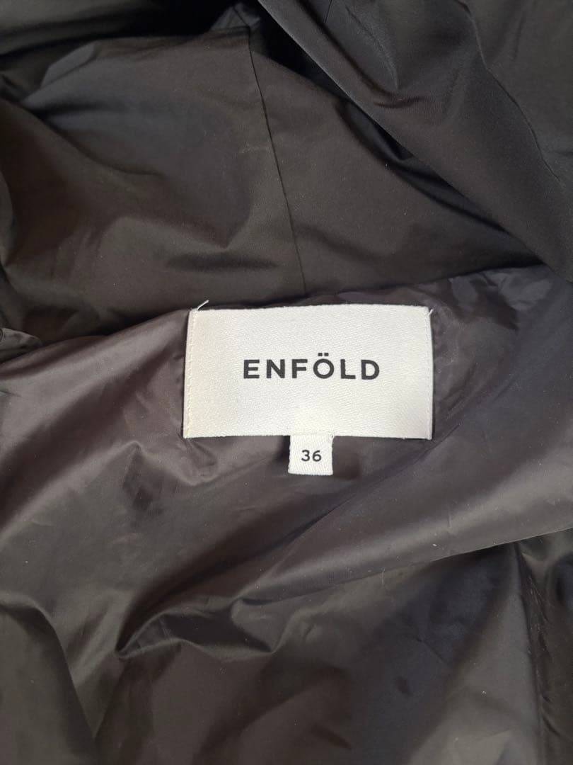 【48】ENFÖLD ダウンジャケット　ブラック　36 リボンダウンジャケット