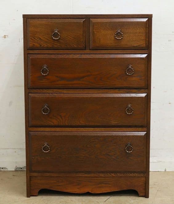 高級 三越家具【ブルージュ】オーク材 4段チェスト・整理タンス