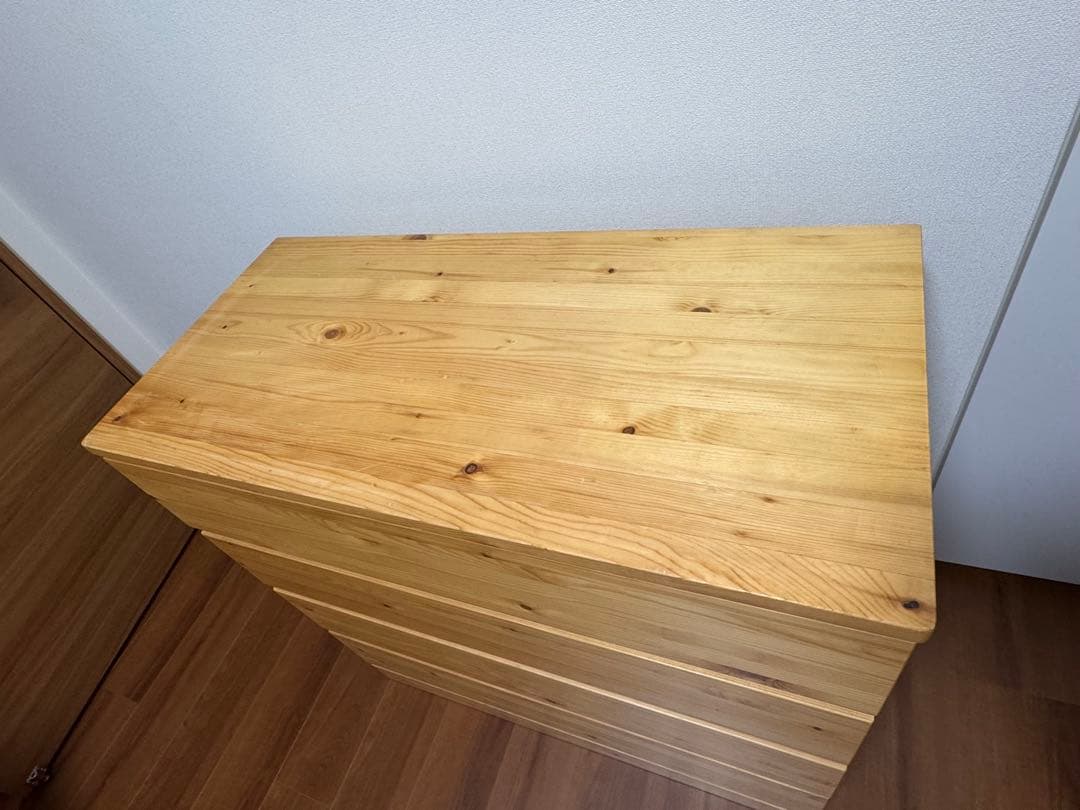 無印良品　パイン材　チェスト　4段ワイド　廃盤品
