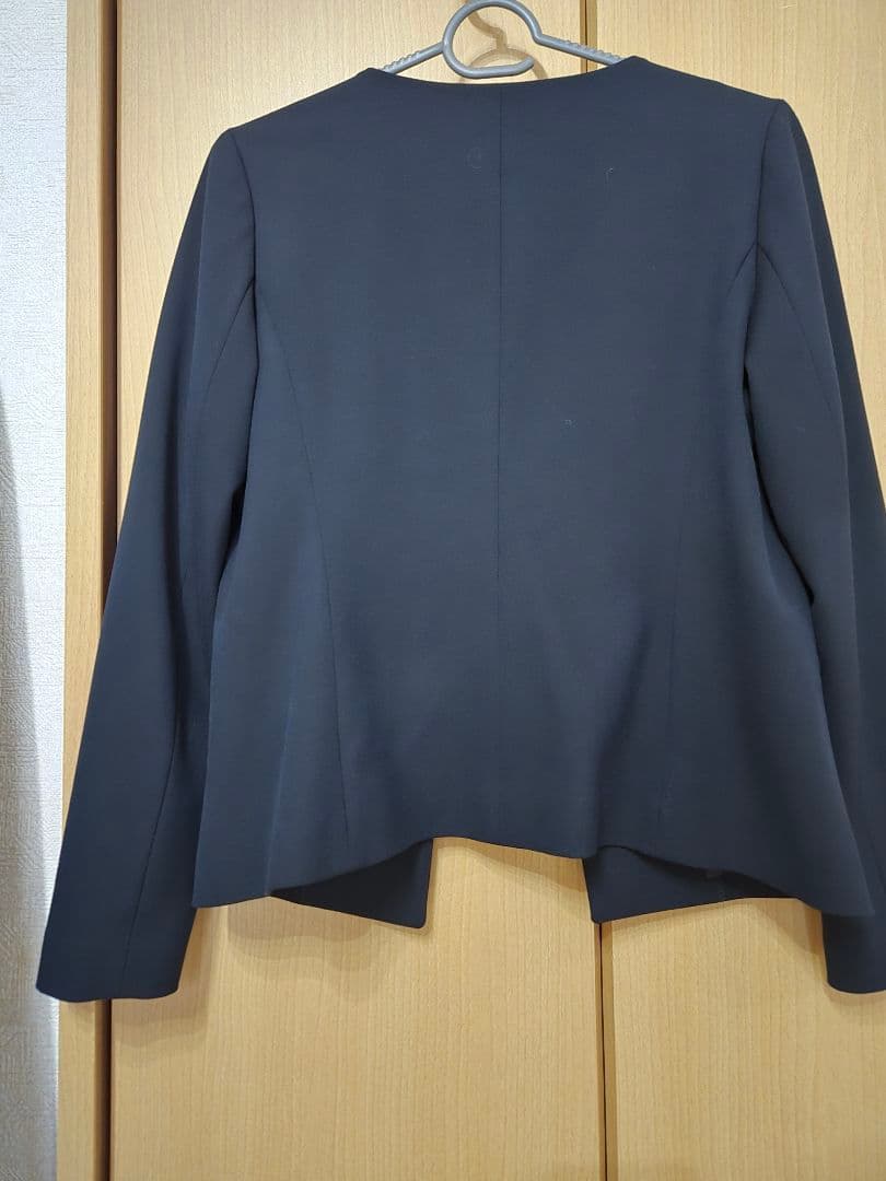NATURALBEAUTYBASIC ネイビーパンツスーツ セットノーカラー