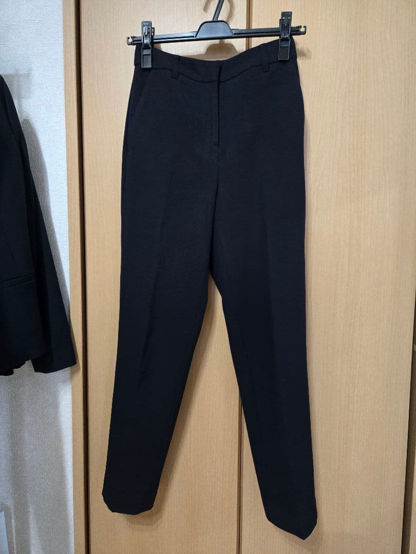 NATURALBEAUTYBASIC ネイビーパンツスーツ セットノーカラー