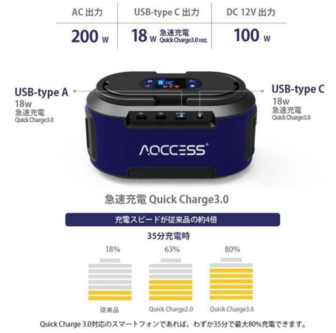 ポータブル電源 AQCCESS AQ420SB 222Wh 60000mAh