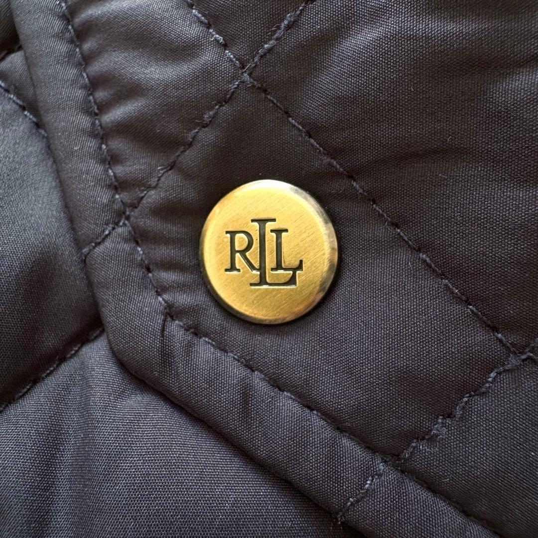美品 RALPH LAUREN キルティングコート ベルト付き ネイビー S