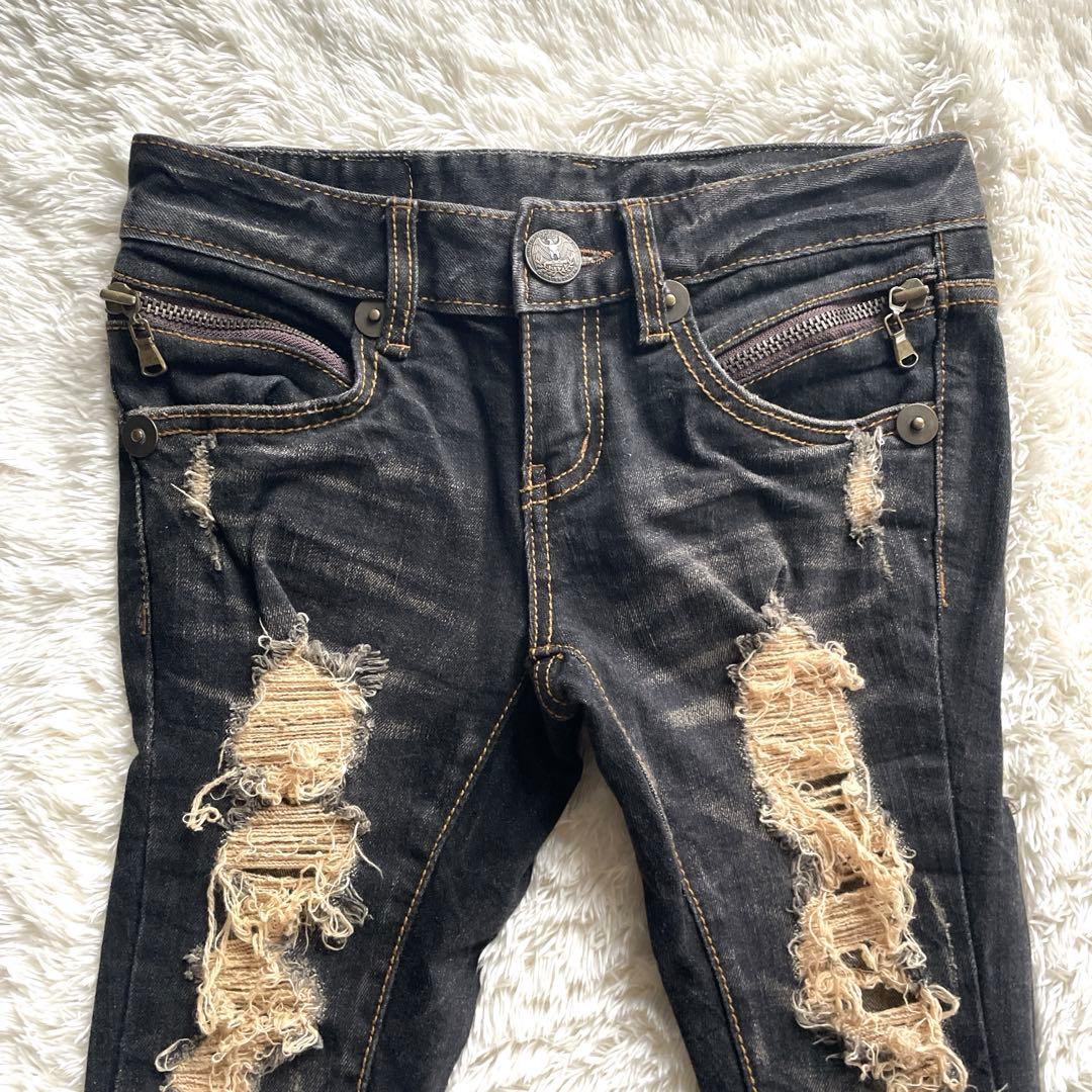 archive Y2K 平成 d.i.a. 金刺繍 ワシ フレアデニム